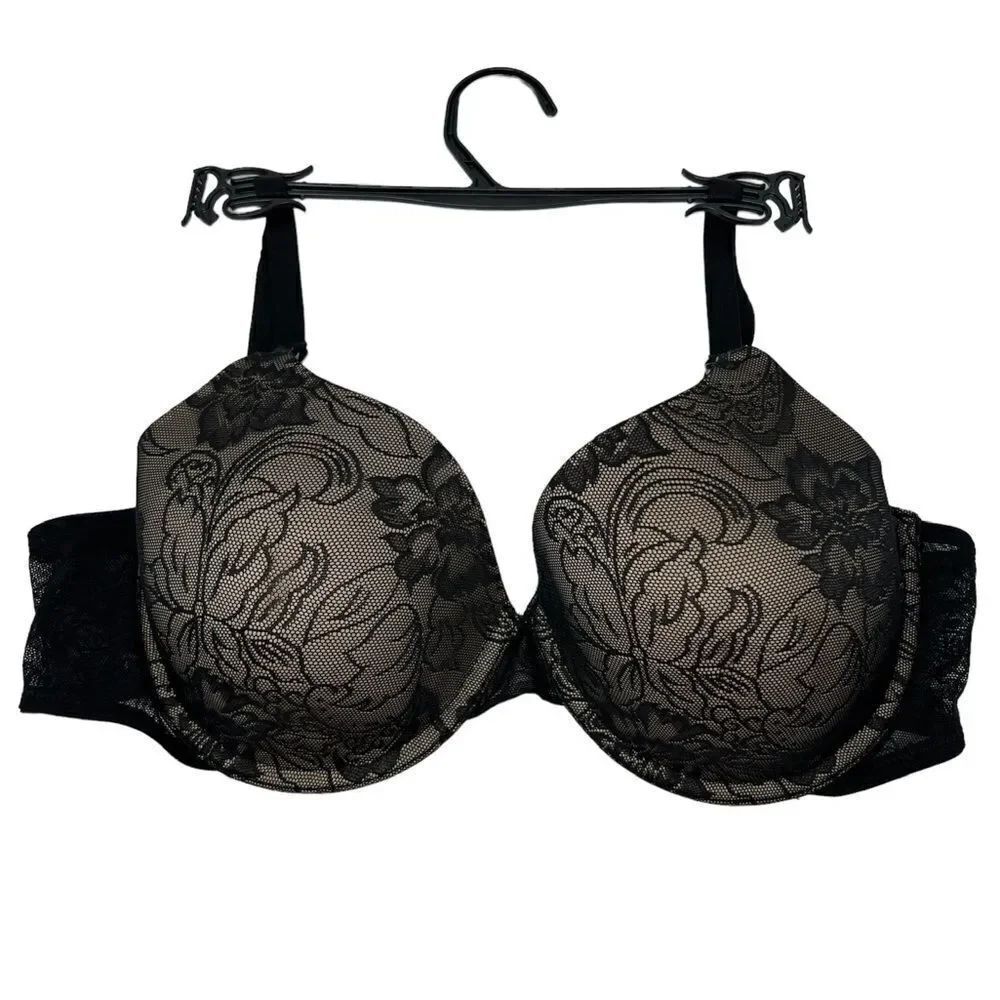 Natori Private Luxuries Black Lace Full Coverage Nursing Bra Sz 36C